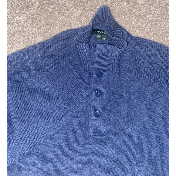 Orvis Other - Orvis Charles F Orvis Signature Sweater XXL Wool Cashmere Blend Turtle Neck Blue